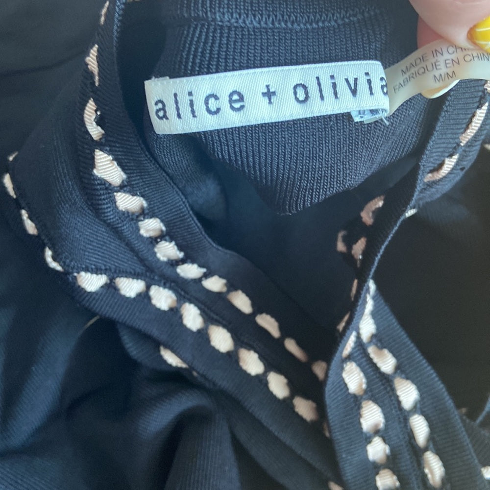 Women’s Alice + Olivia dress. Black and cream. Size M