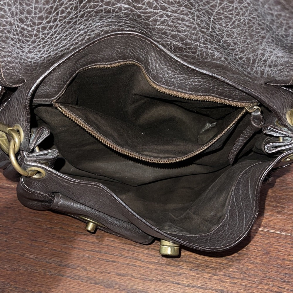 Miu Miu Dark Brown Shoulder Bag Gold Hardware