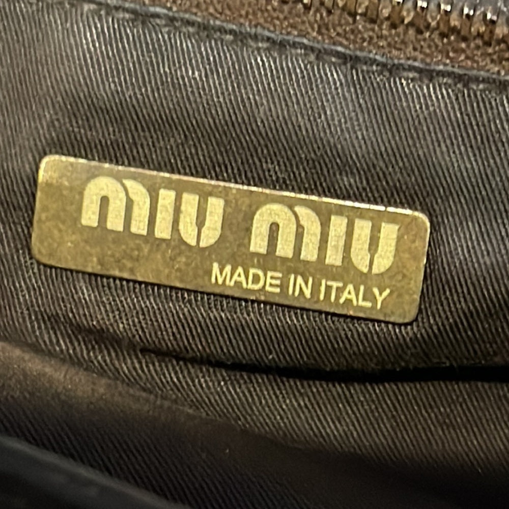 Miu Miu Dark Brown Shoulder Bag Gold Hardware