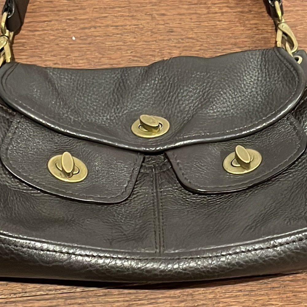 Miu Miu Dark Brown Shoulder Bag Gold Hardware