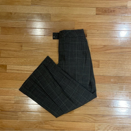 Ann Taylor Grey Plaid Straight Leg Pants Size 0