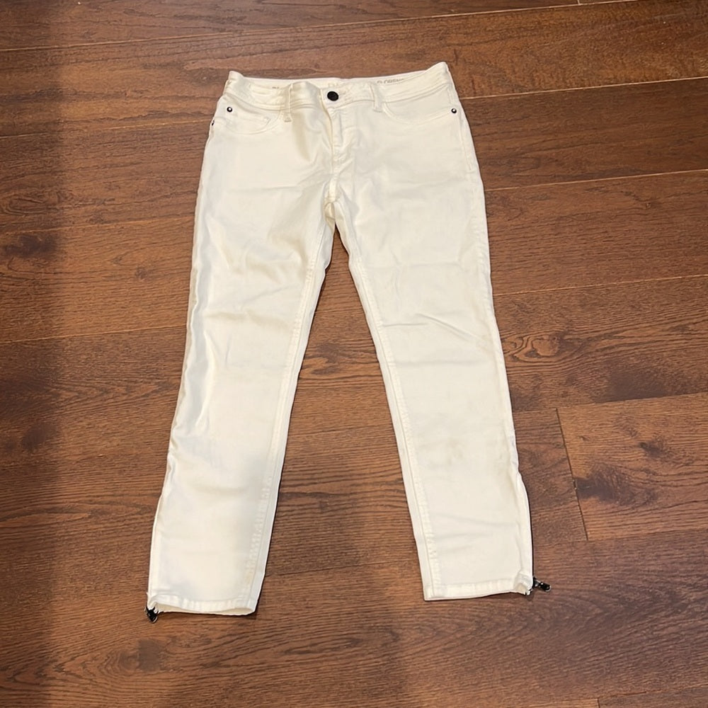 DL 1961 Florence Instasculpt Cropped White Jeans Size 30