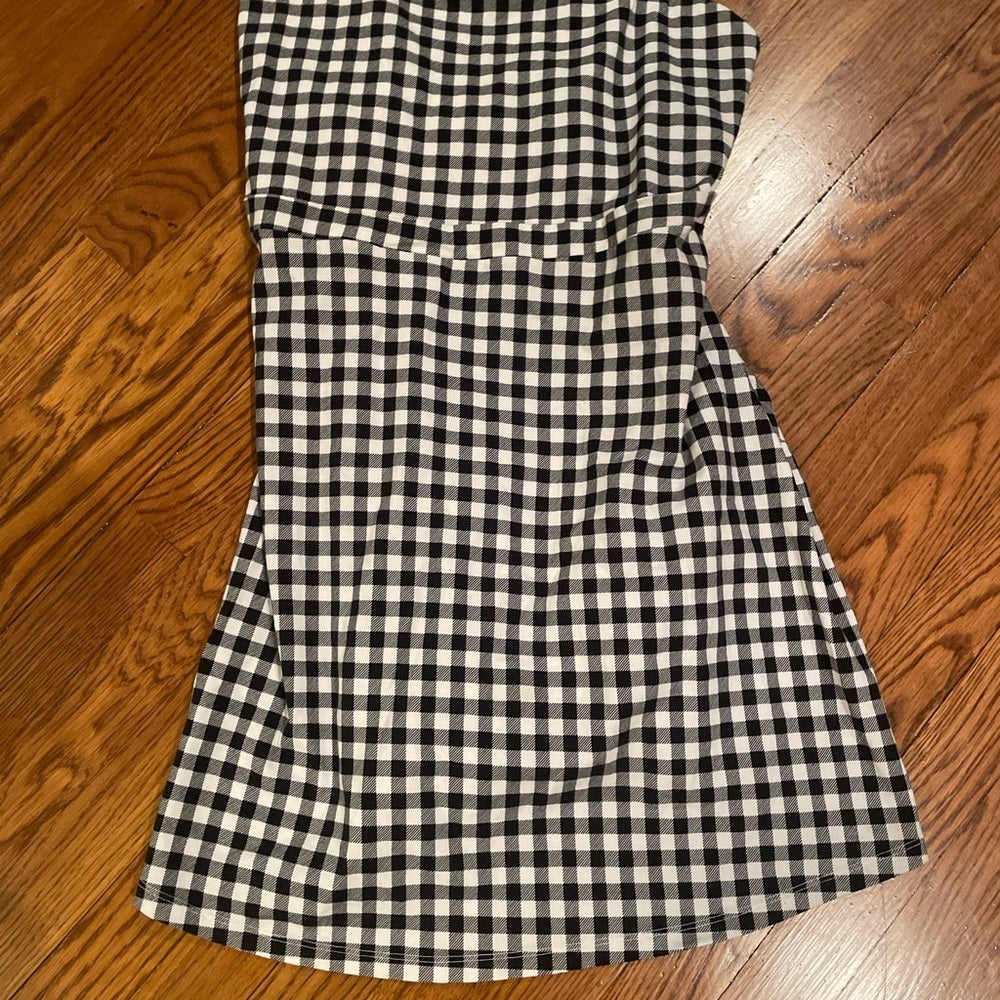 Asos Black and White Plaid Dress Size 12