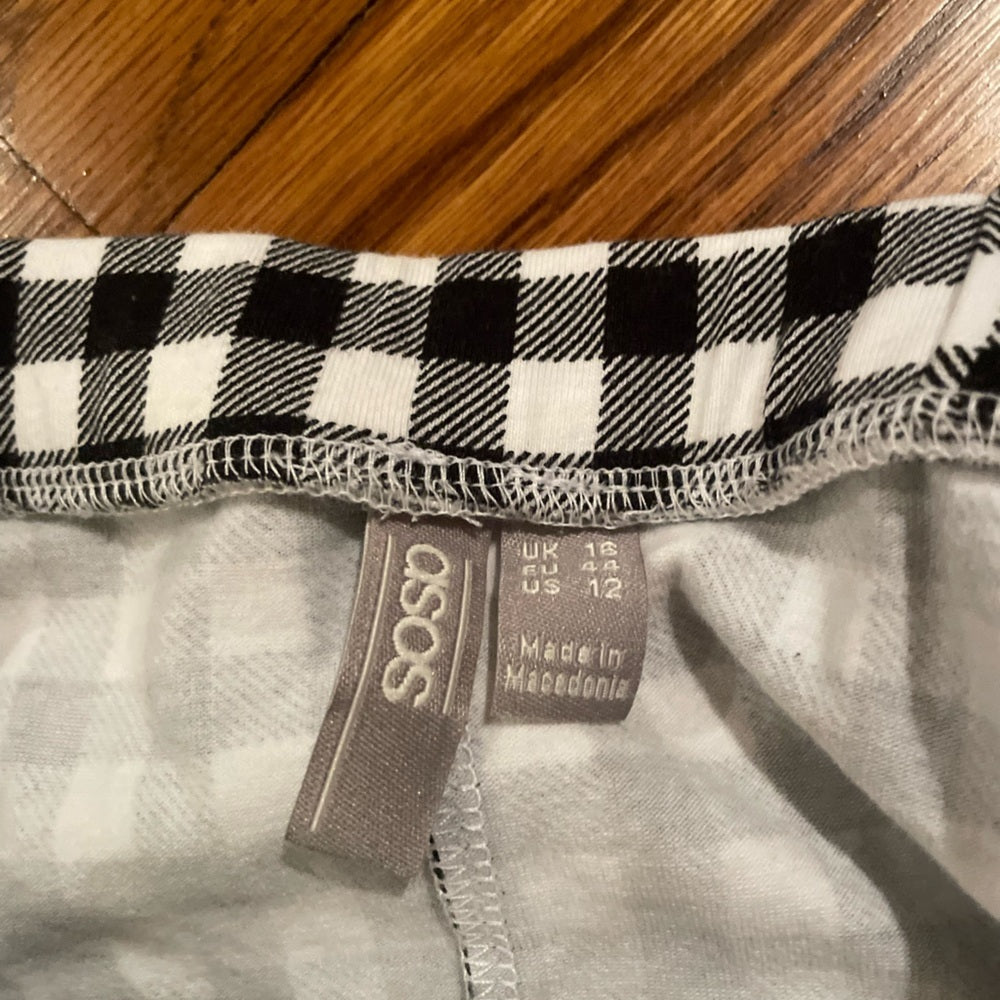 Asos Black and White Plaid Dress Size 12