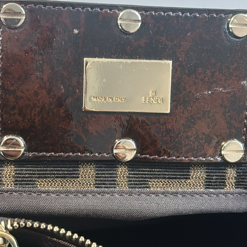 Fendi Mia Brown Cloth Shoulder or Satchel Bag