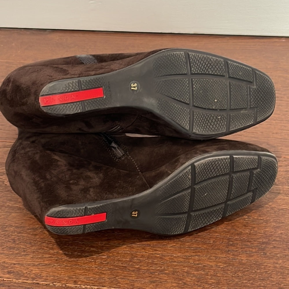 Prada Women’s Brown Suede Booties Size 37/7