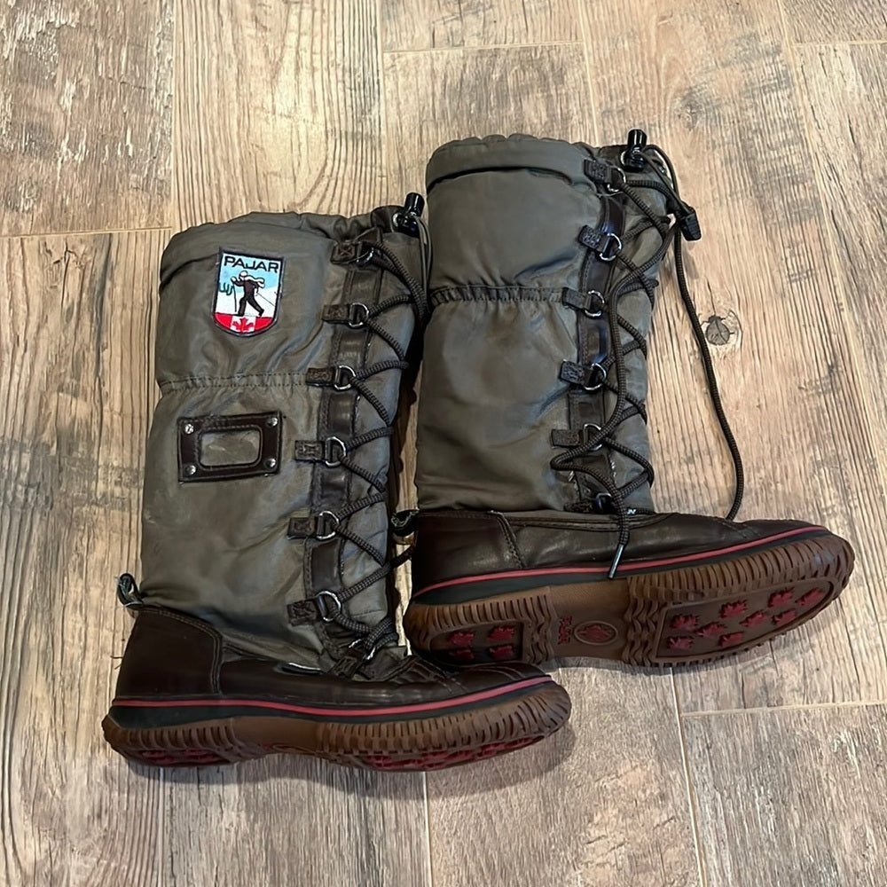 Pajar Woman’s Green Winter Weatherproof Boots Size 7