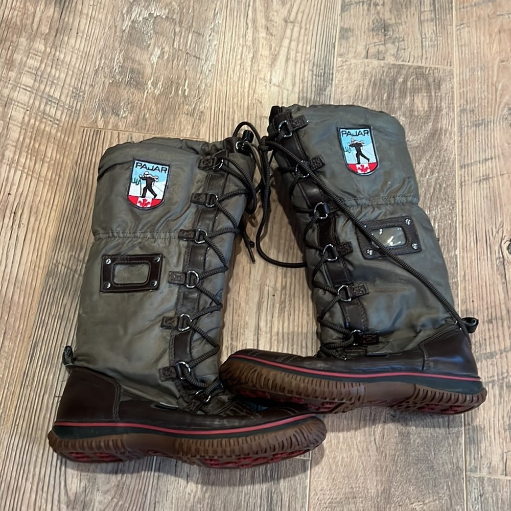 Pajar Woman’s Green Winter Weatherproof Boots Size 7
