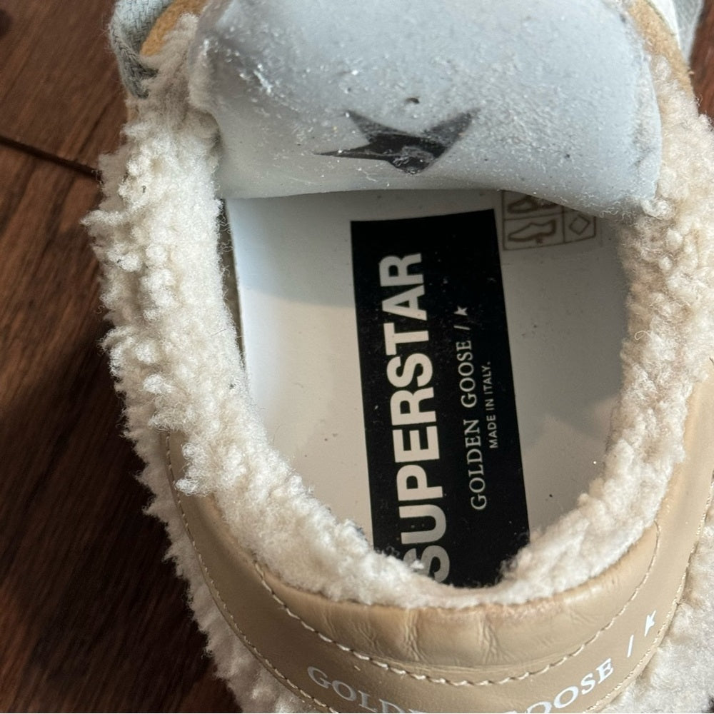 Golden Goose Women’s Shearling Sherpa Super Star Sneakers Size 38/8