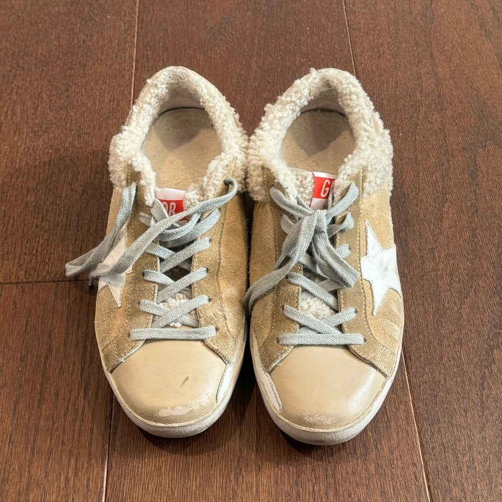 Golden Goose Women’s Shearling Sherpa Super Star Sneakers Size 38/8