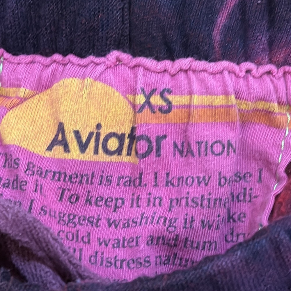 Aviator Nation Women’s Deep Purple/Pink Sweatpants Size XS