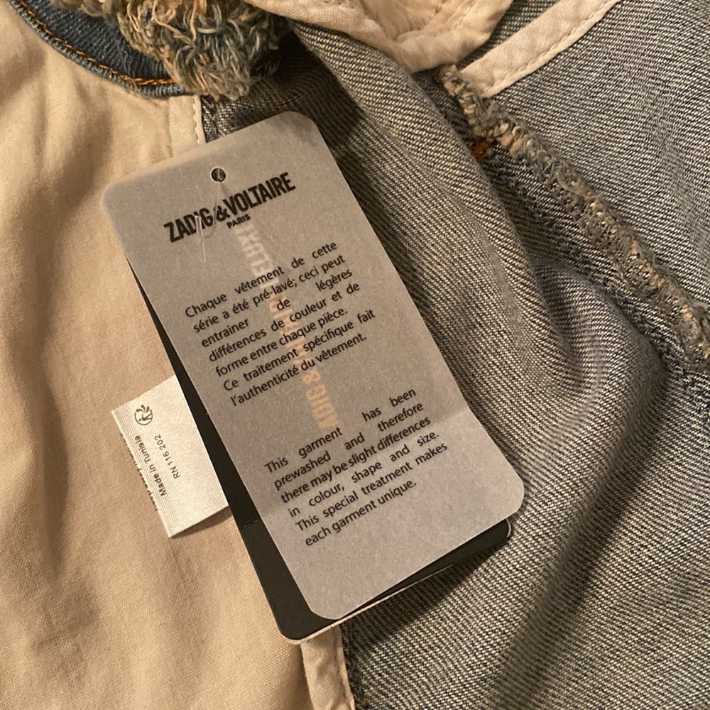 NWT Zadig & Voltaire Women’s Graphic Vest Jean Jacket