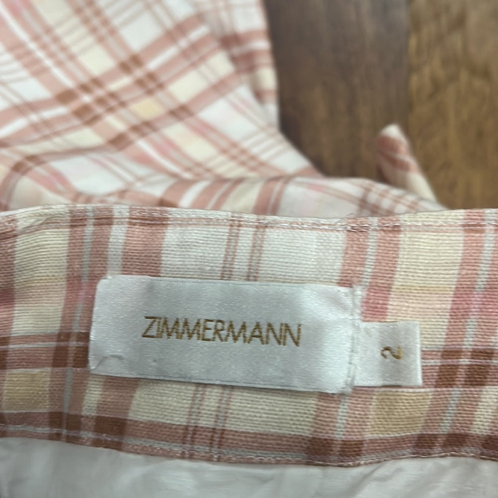Zimmerman Woman’s Plaid Romper Size 2/Medium