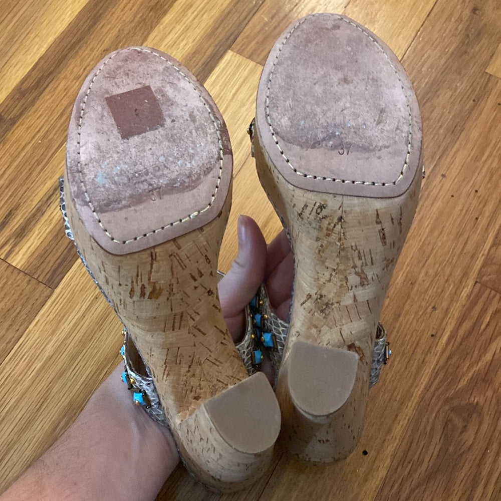 Prada Women’s Blue Studded Heels Size 37