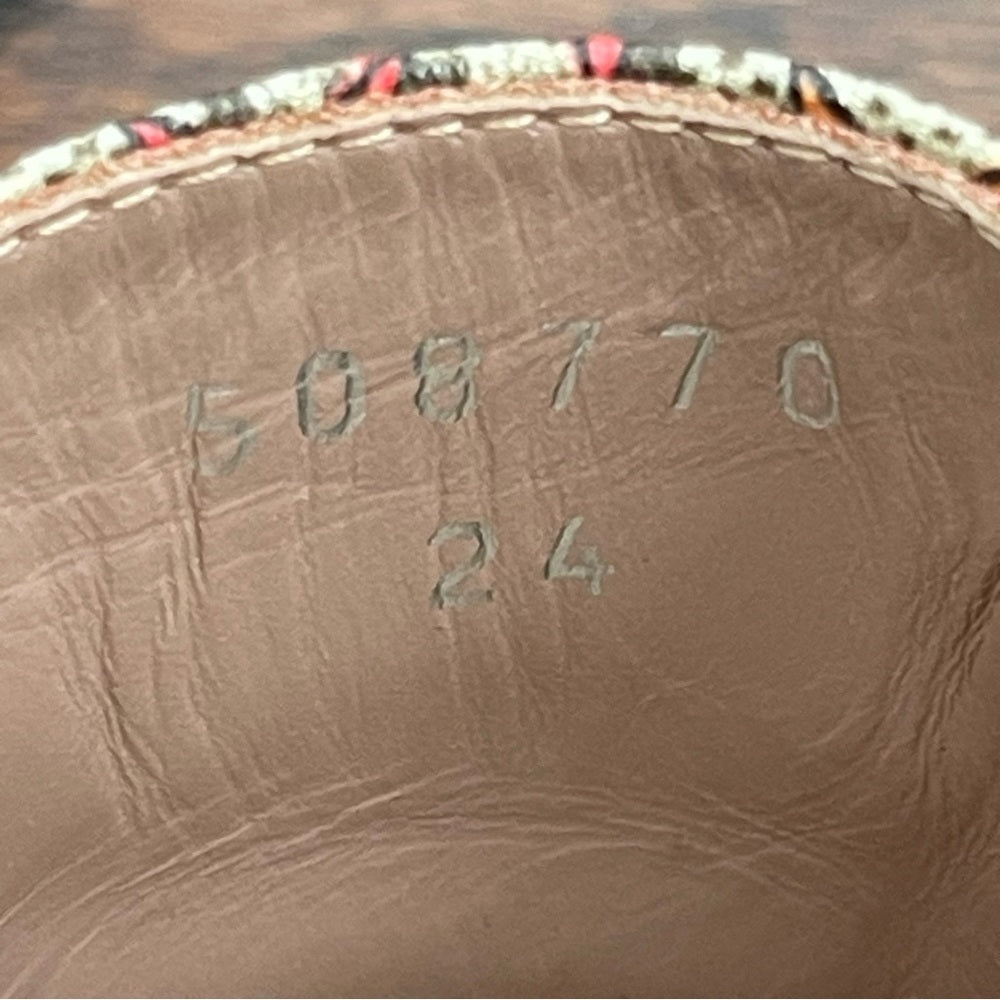 Gucci Girls Princetown GG Supreme Rainbow Star Horsebit Mule Slide Size 24/8