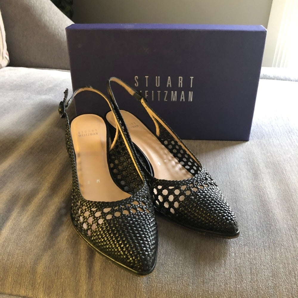 Stuart Weitzman Black Sling Backs - Size 9 wide