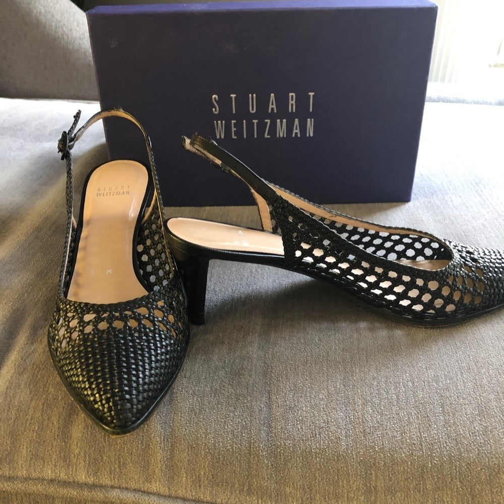 Stuart Weitzman Black Sling Backs - Size 9 wide