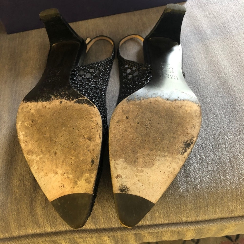 Stuart Weitzman Black Sling Backs - Size 9 wide