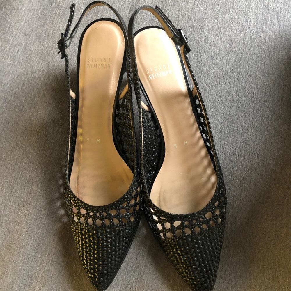 Stuart Weitzman Black Sling Backs - Size 9 wide