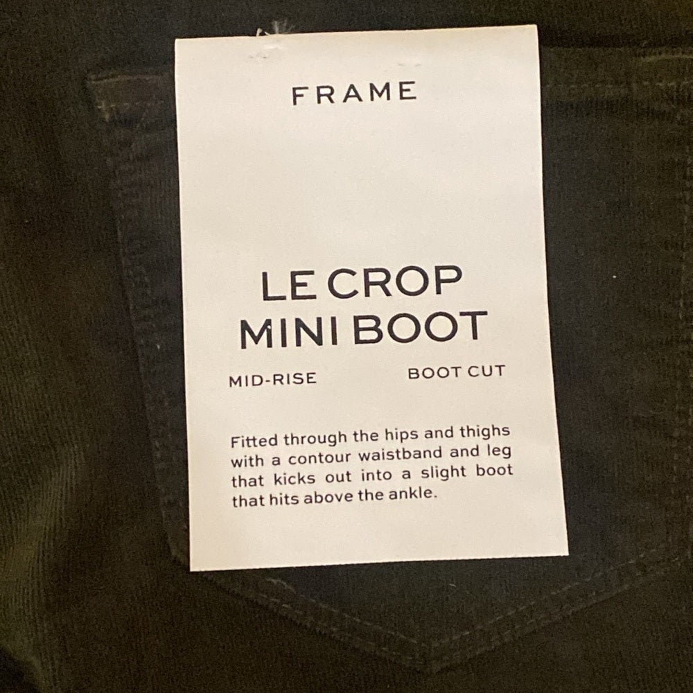 NWT Frame Denim Women’s Green Boot Cut Jeans Size 25