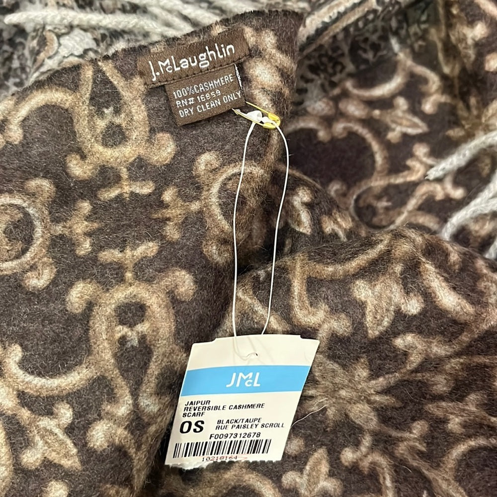NWT J. McLaughlin Woman’s Reversible Cashmere Scarf OS