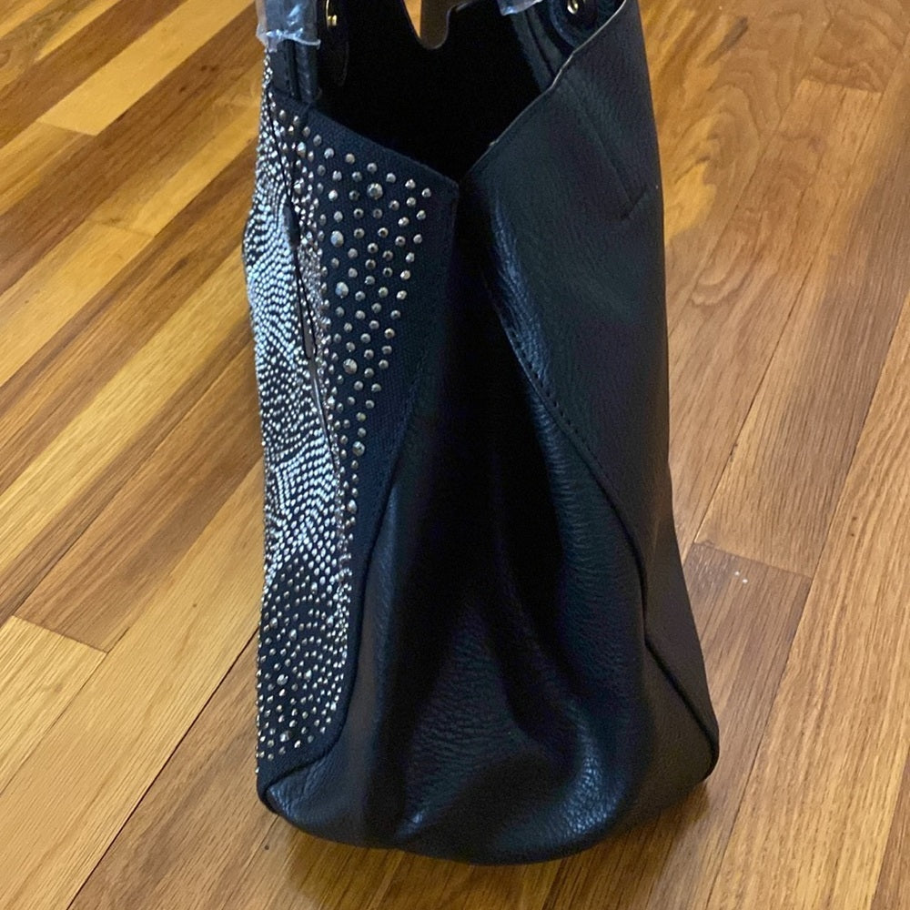 NWT BC Handbags Women’s Black Tote Bag With Rhinestone Design OS