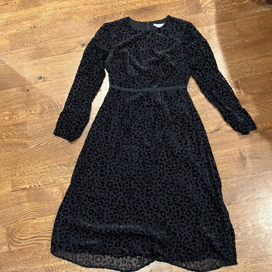 Boden Women’s Black Cheetah Print Long Sleeve Dress Size 6
