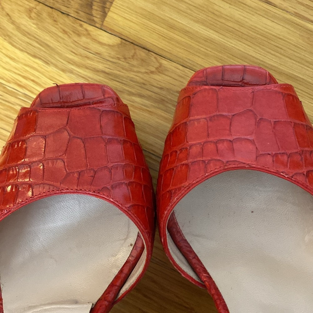Giuseppe Zanotti Women’s Red Textured Platform Heels Size 39/9