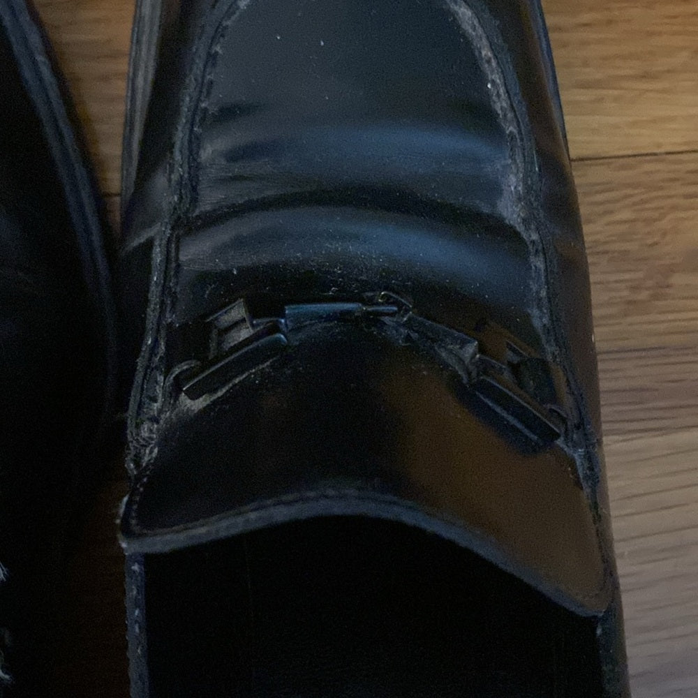 Gucci Women’s Black Horsebit Block Heel Loafers Size 37.5