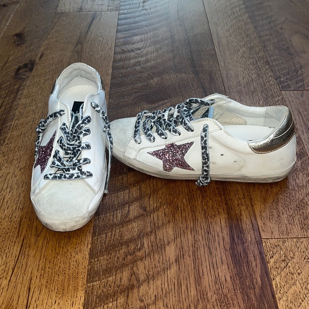 Golden Goose Woman’s Super Star Pink Star Sneakers Size 36/6