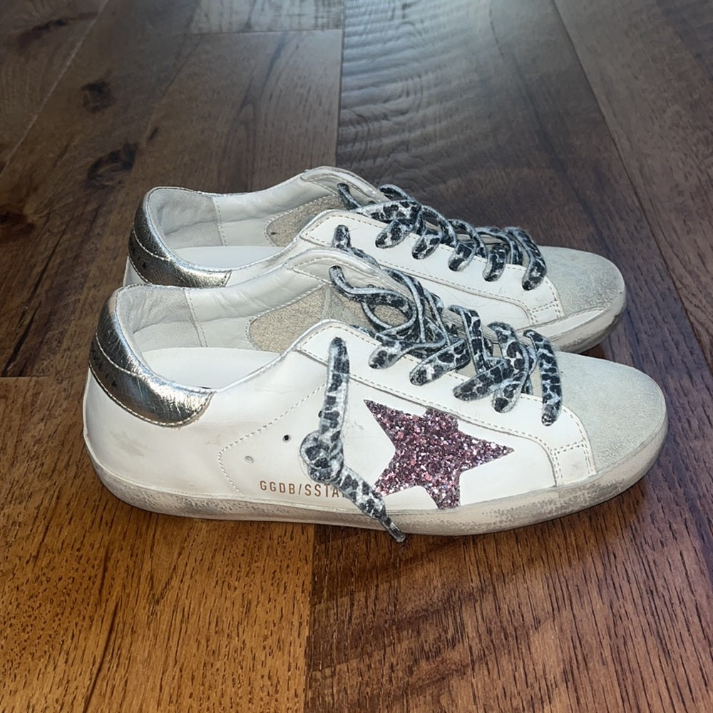 Golden Goose Woman’s Super Star Pink Star Sneakers Size 36/6