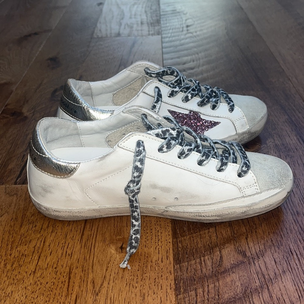 Golden Goose Woman’s Super Star Pink Star Sneakers Size 36/6