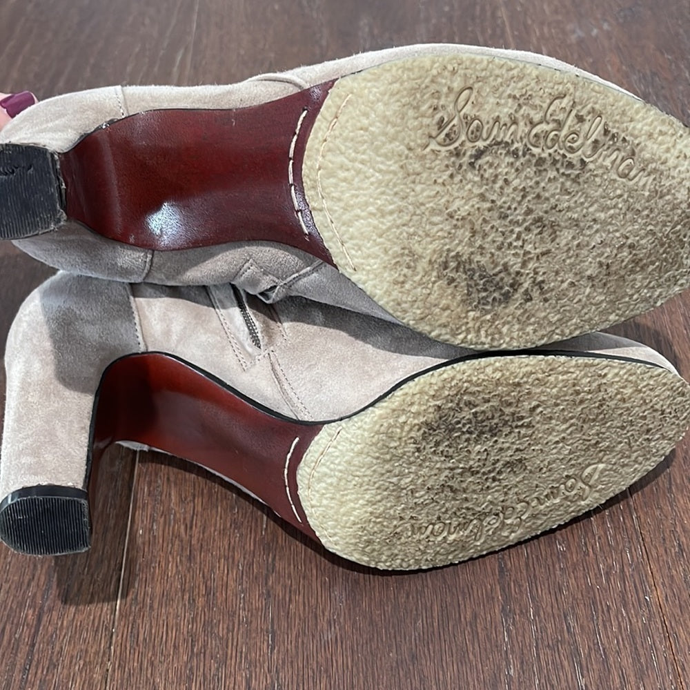 Sam Edelman Grey Suede Booties Size 9