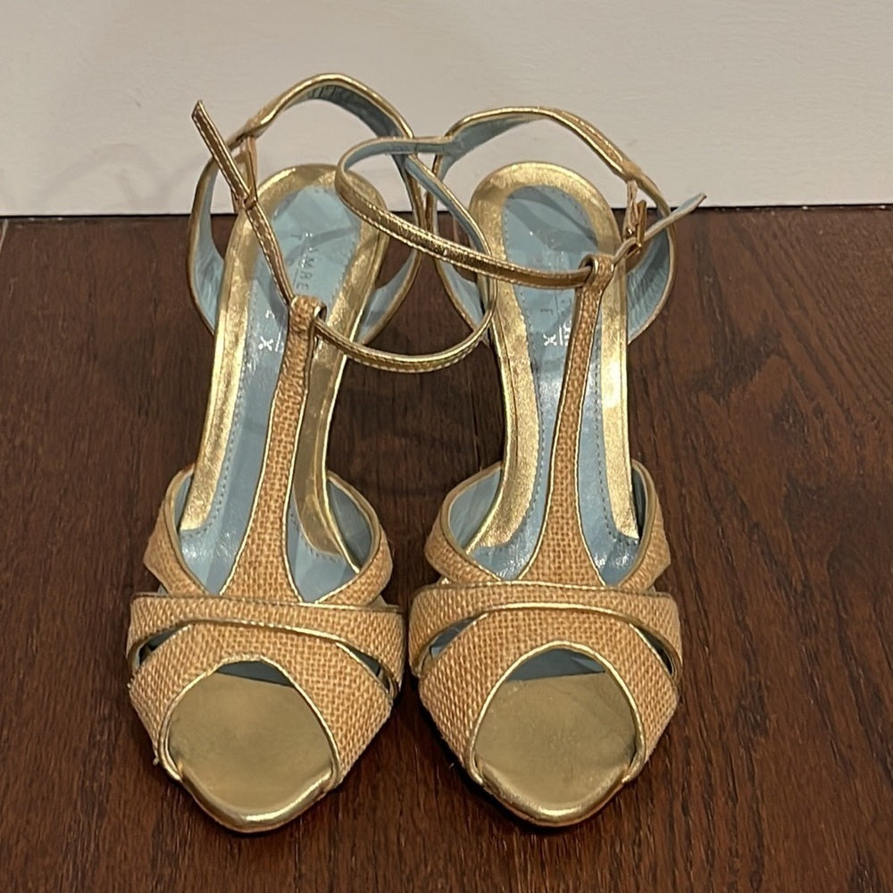 Lambertson Truex Tan Woven Sandals Size 36.5/6.5