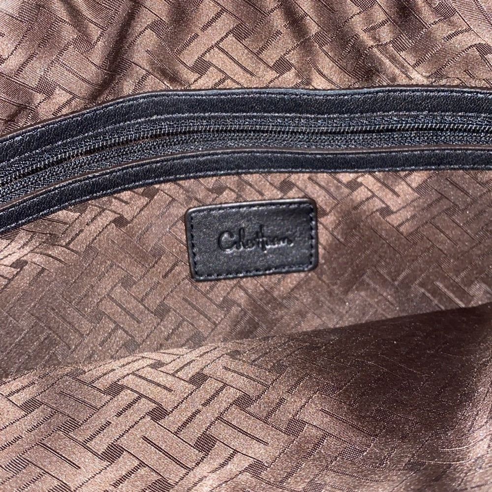 Cole Haan Women’s Black Shoulder Bag With Silver Buckles OS