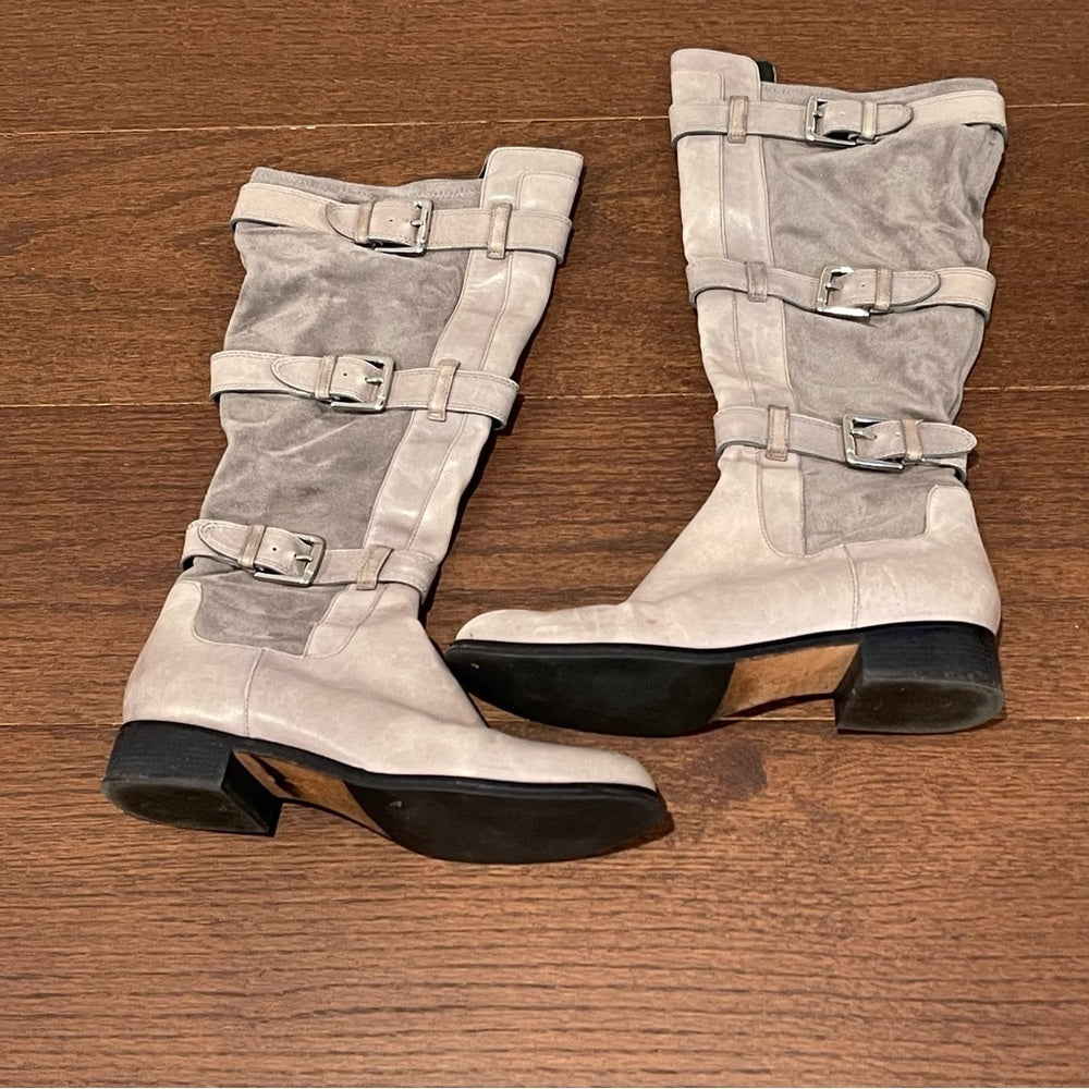 Cole Haan Grey Suede and Leather Pull On Boots Size 9