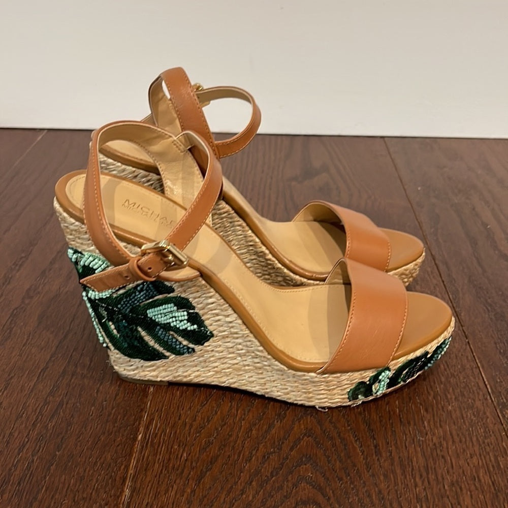 Michael Kors Women’s Brown Wedge Sandals Size 7
