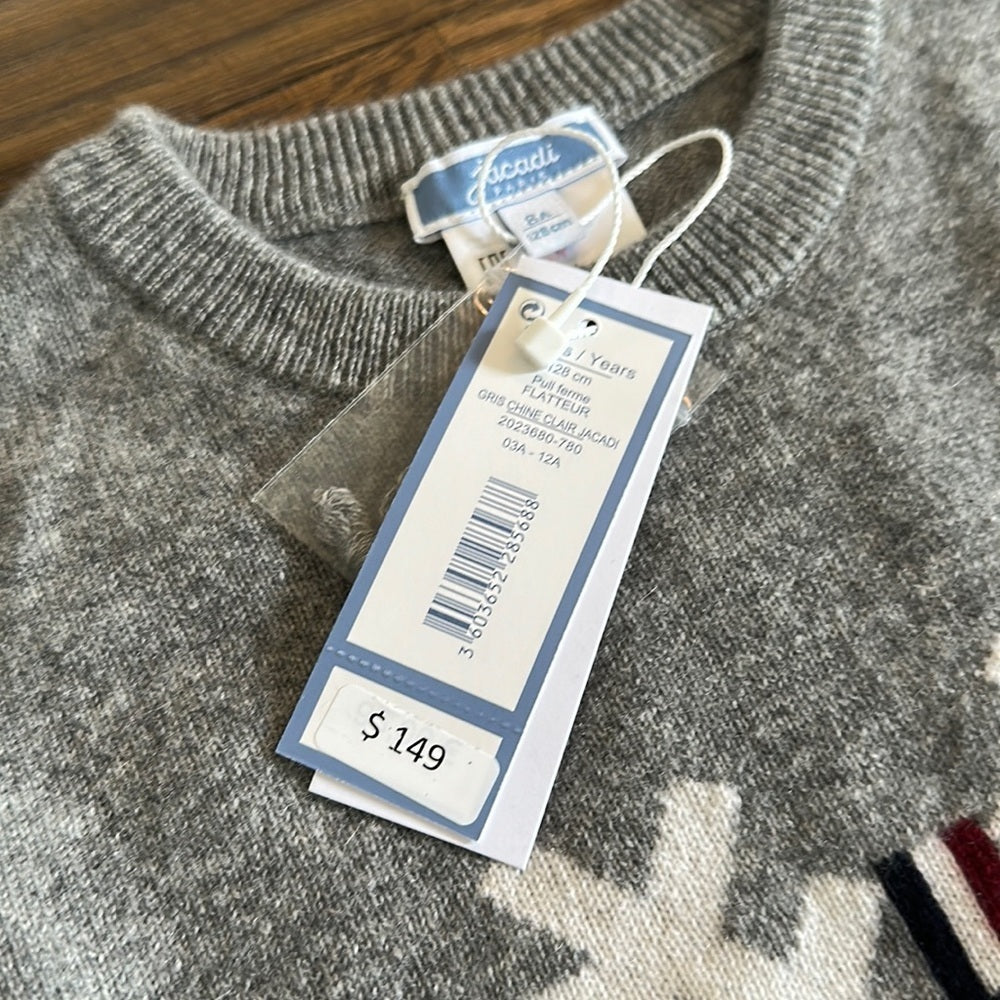 NWT Jacadi Girl’s Cashmere Sweater - Size 8