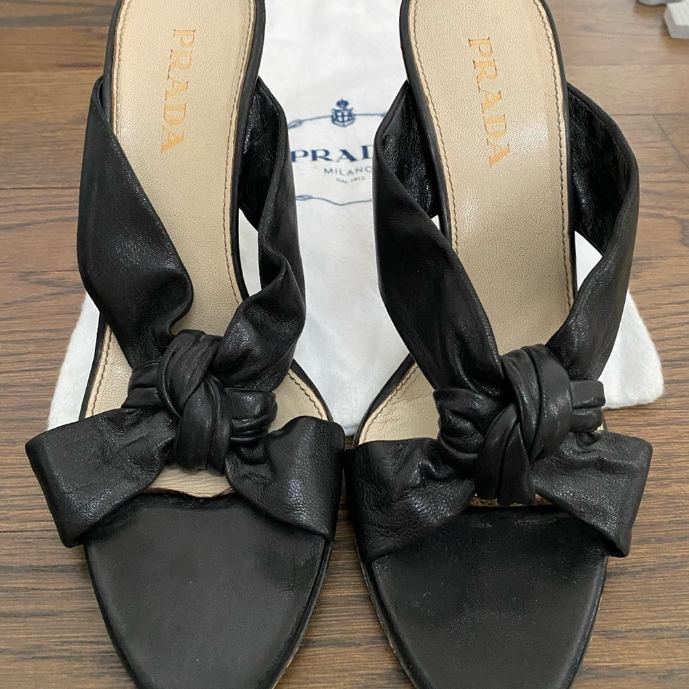 Prada Black Sandals Size 37.5