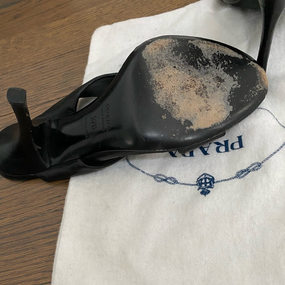 Prada Black Sandals Size 37.5