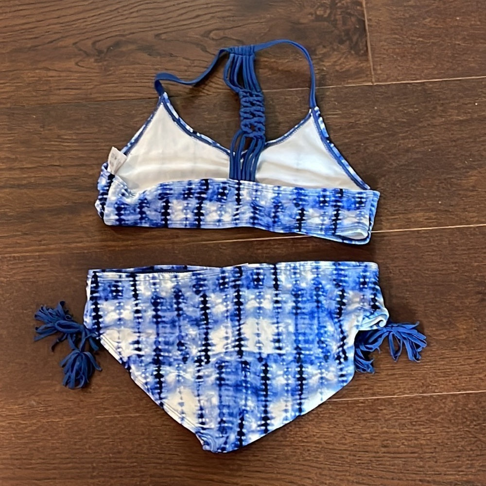 KANU Surf Girls Blue and White Bikinis Size 12