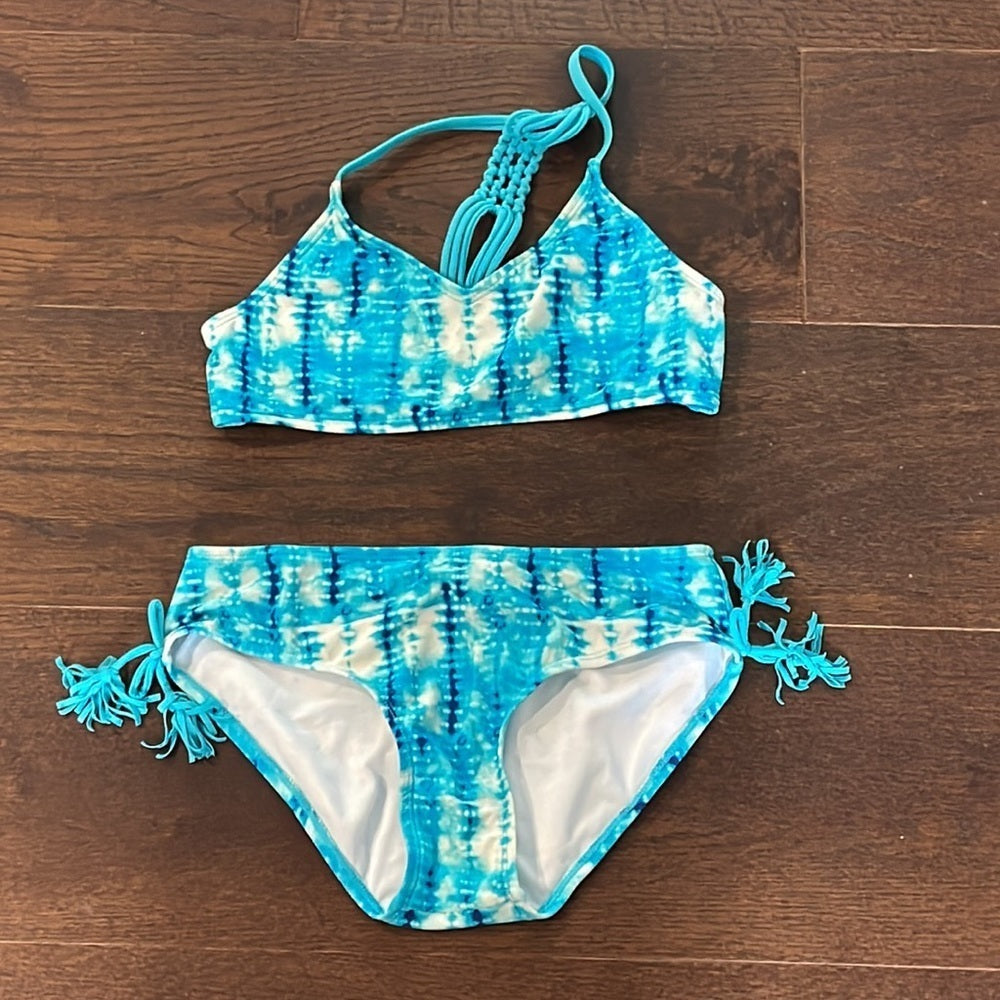 KANU Surf Girls Blue and White Bikinis Size 12