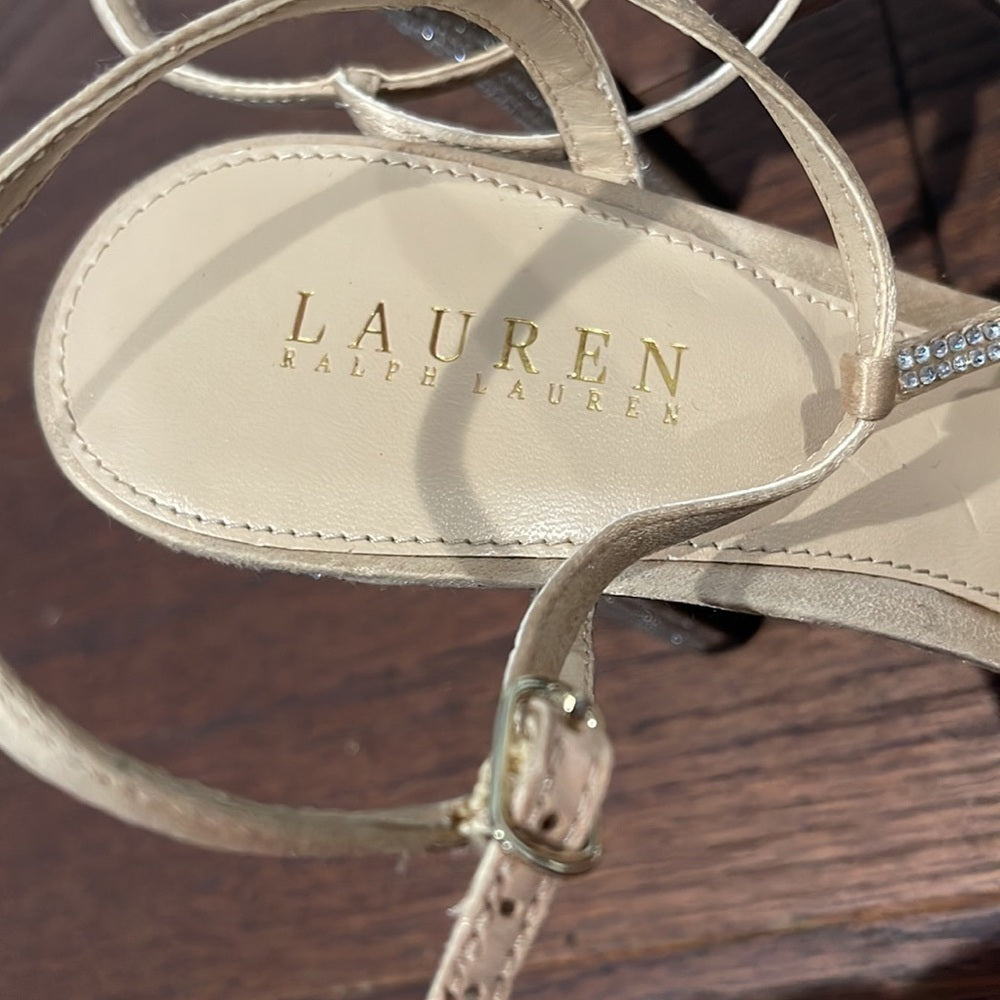 Lauren Ralph Lauren Champagne and Crystal Dress Shoes Size 9