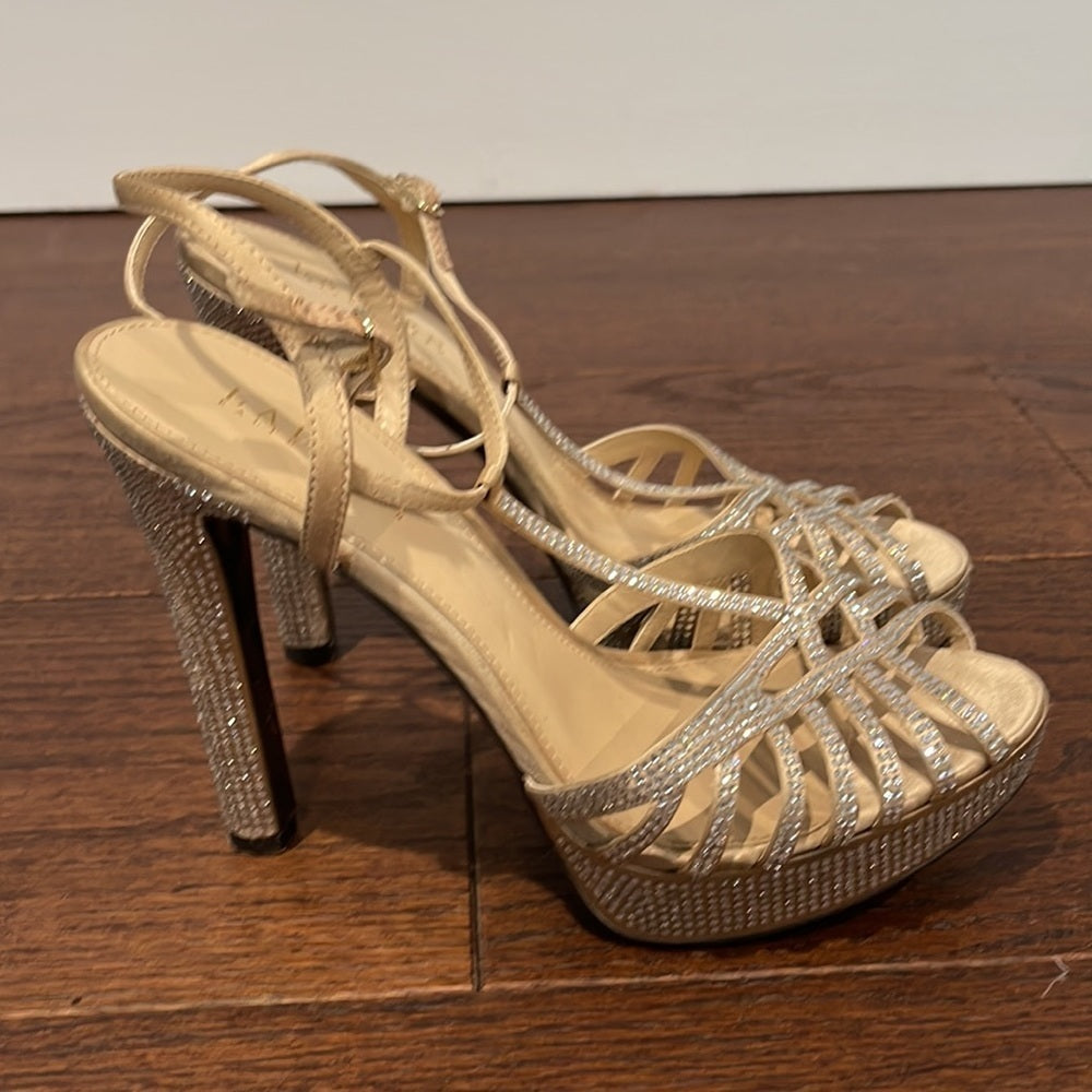 Lauren Ralph Lauren Champagne and Crystal Dress Shoes Size 9