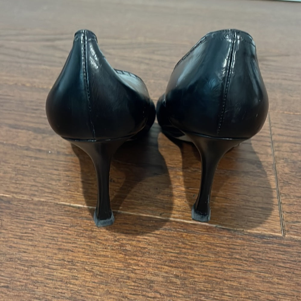 MANOLO Blahnik Black Peep Toe Pumps Size 39/9