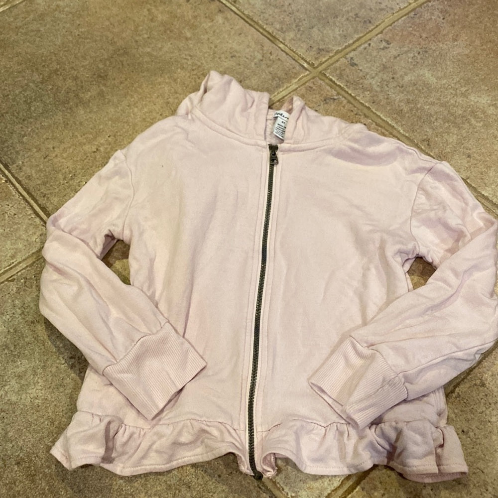 Splendid girls light pink ruffle zip up size 6x