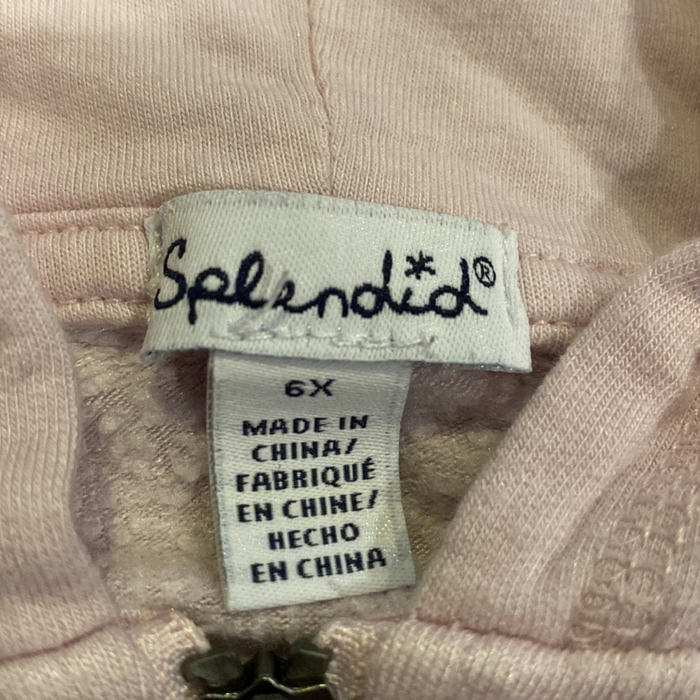 Splendid girls light pink ruffle zip up size 6x