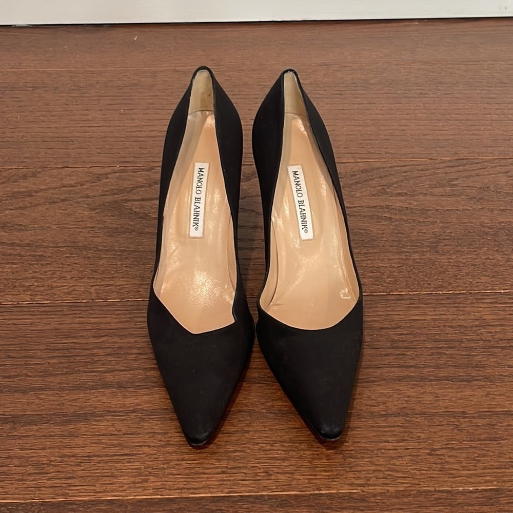 Manolo Blahnik Women’s Black Satin Pumps Size 41.5 / 11.5