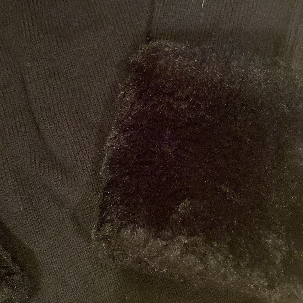 JANIE and Jack black knit sweater with faux fur sleeves size 7