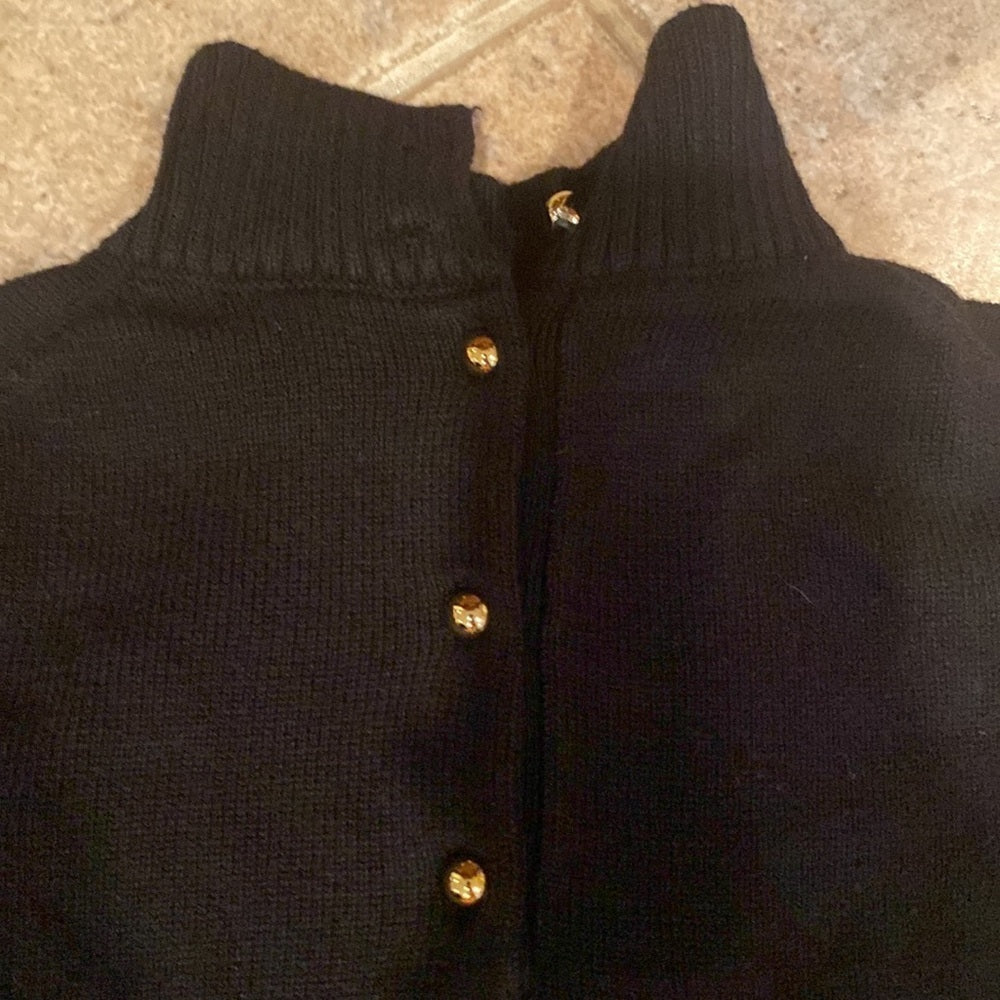 JANIE and Jack black knit sweater with faux fur sleeves size 7